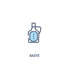 baste concept 2 colored icon. simple line element illustration. outline blue baste symbol. can be used for web and mobile ui/ux.