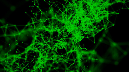 Abstract digital background. Plexus effect. 3D rendering.