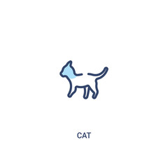 cat concept 2 colored icon. simple line element illustration. outline blue cat symbol. can be used for web and mobile ui/ux.