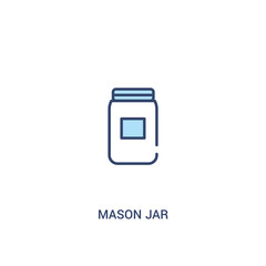 mason jar concept 2 colored icon. simple line element illustration. outline blue mason jar symbol. can be used for web and mobile ui/ux.