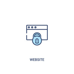 website concept 2 colored icon. simple line element illustration. outline blue website symbol. can be used for web and mobile ui/ux.