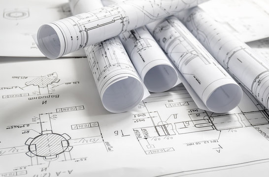 Technology blueprints. The part of engineering project.