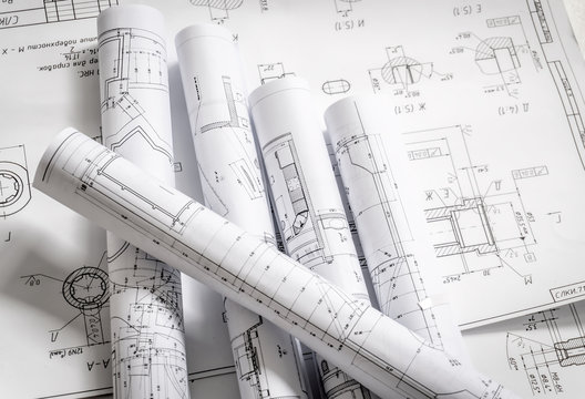 Technology blueprints. The part of engineering project.