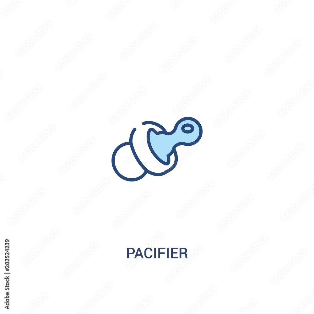 Poster pacifier concept 2 colored icon. simple line element illustration. outline blue pacifier symbol. can