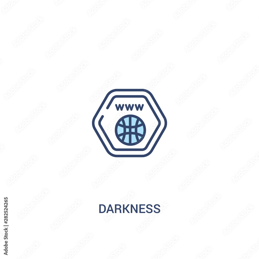 Poster darkness concept 2 colored icon. simple line element illustration. outline blue darkness symbol. can