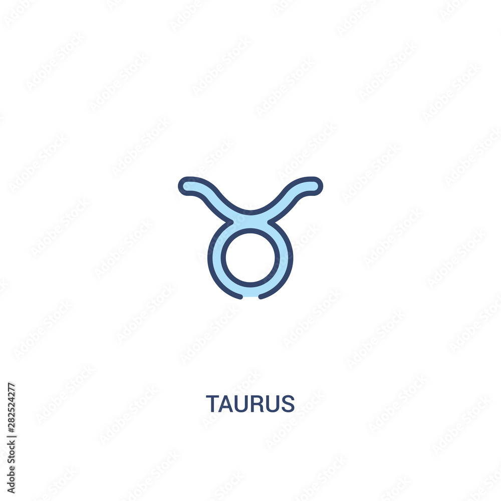 Poster taurus concept 2 colored icon. simple line element illustration. outline blue taurus symbol. can be 
