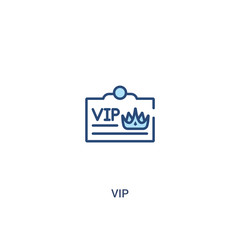 vip concept 2 colored icon. simple line element illustration. outline blue vip symbol. can be used for web and mobile ui/ux.