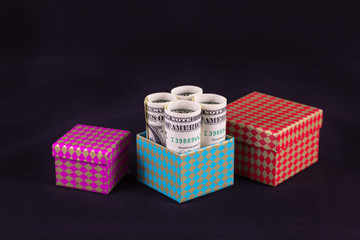 money in gift box