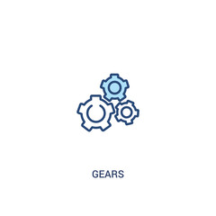 gears concept 2 colored icon. simple line element illustration. outline blue gears symbol. can be used for web and mobile ui/ux.
