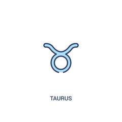 taurus concept 2 colored icon. simple line element illustration. outline blue taurus symbol. can be used for web and mobile ui/ux.