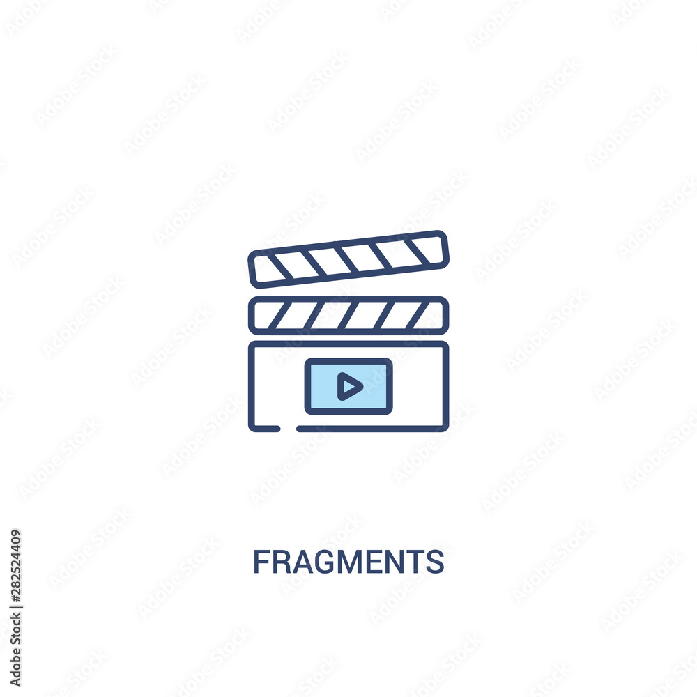 Poster fragments concept 2 colored icon. simple line element illustration. outline blue fragments symbol. c