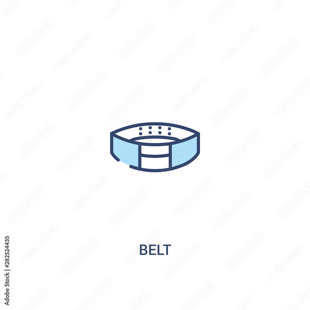 Poster belt concept 2 colored icon. simple line element illustration. outline blue belt symbol. can be used