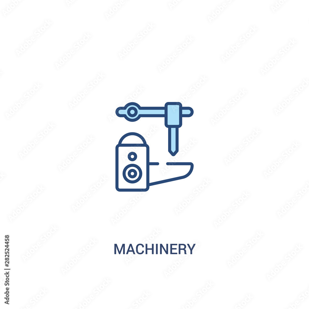 Poster machinery concept 2 colored icon. simple line element illustration. outline blue machinery symbol. c