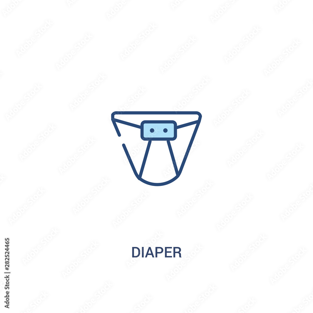 Aufkleber diaper concept 2 colored icon. simple line element illustration. outline blue diaper symbol. can be 