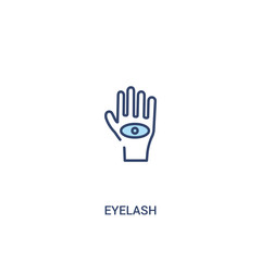 eyelash concept 2 colored icon. simple line element illustration. outline blue eyelash symbol. can be used for web and mobile ui/ux.
