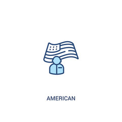 american concept 2 colored icon. simple line element illustration. outline blue american symbol. can be used for web and mobile ui/ux.