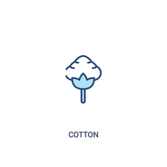 cotton concept 2 colored icon. simple line element illustration. outline blue cotton symbol. can be used for web and mobile ui/ux.