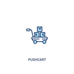 pushcart concept 2 colored icon. simple line element illustration. outline blue pushcart symbol. can be used for web and mobile ui/ux.