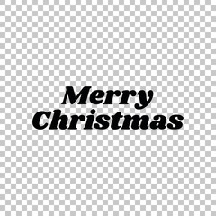 Merry Christmas slogan. Black icon on transparent background. Illustration.
