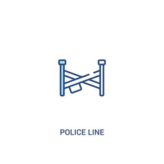 police line concept 2 colored icon. simple line element illustration. outline blue police line symbol. can be used for web and mobile ui/ux.