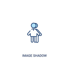 image shadow concept 2 colored icon. simple line element illustration. outline blue image shadow symbol. can be used for web and mobile ui/ux.