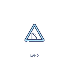 land concept 2 colored icon. simple line element illustration. outline blue land symbol. can be used for web and mobile ui/ux.