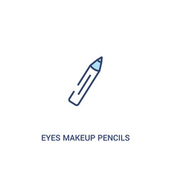 eyes makeup pencils concept 2 colored icon. simple line element illustration. outline blue eyes makeup pencils symbol. can be used for web and mobile ui/ux.