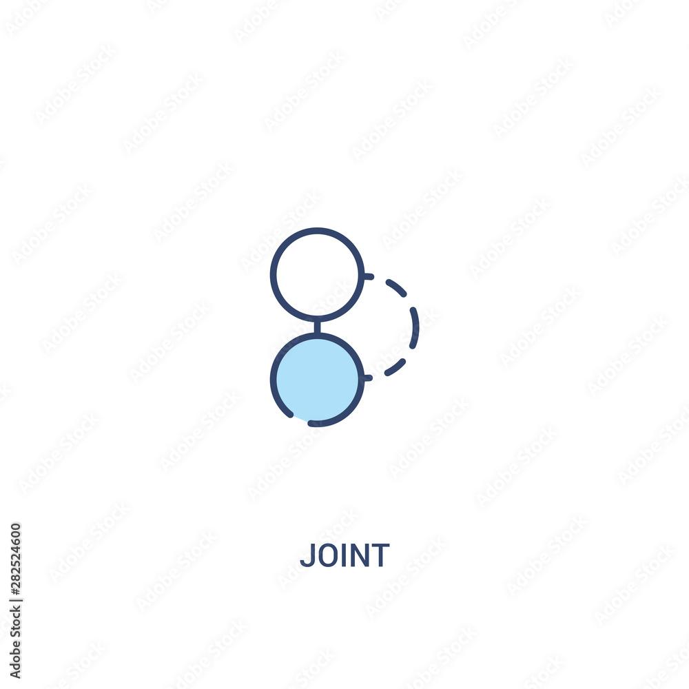 Poster joint concept 2 colored icon. simple line element illustration. outline blue joint symbol. can be us