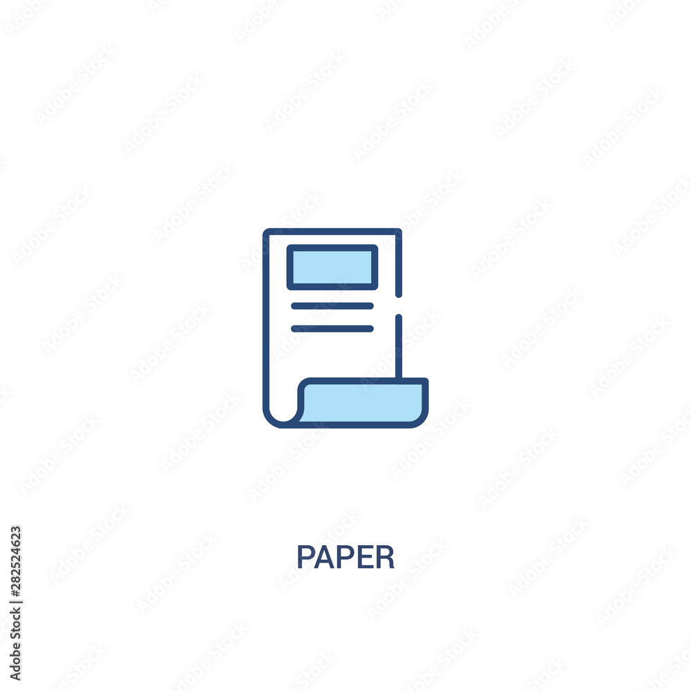 Poster paper concept 2 colored icon. simple line element illustration. outline blue paper symbol. can be us