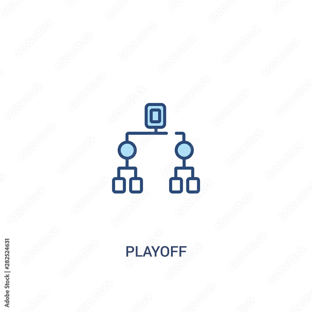 Poster playoff concept 2 colored icon. simple line element illustration. outline blue playoff symbol. can b