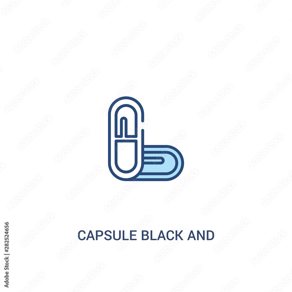 Aufkleber capsule black and white variant concept 2 colored icon. simple line element illustration. outline bl