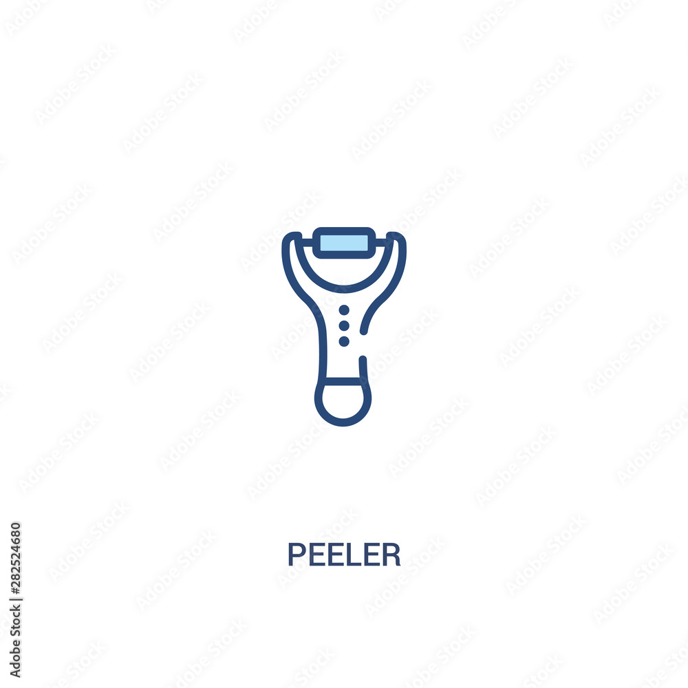Aufkleber peeler concept 2 colored icon. simple line element illustration. outline blue peeler symbol. can be 