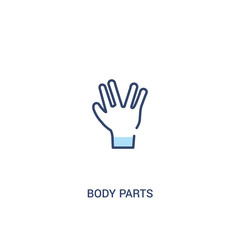 Fototapeta na wymiar body parts concept 2 colored icon. simple line element illustration. outline blue body parts symbol. can be used for web and mobile ui/ux.