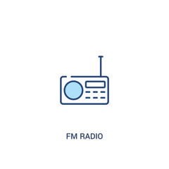 fm radio concept 2 colored icon. simple line element illustration. outline blue fm radio symbol. can be used for web and mobile ui/ux.