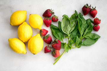 Strawberry Basil Lemonade Ingredients