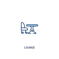 lounge concept 2 colored icon. simple line element illustration. outline blue lounge symbol. can be used for web and mobile ui/ux.