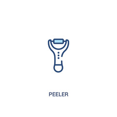 peeler concept 2 colored icon. simple line element illustration. outline blue peeler symbol. can be used for web and mobile ui/ux.