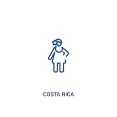 costa rica concept 2 colored icon. simple line element illustration. outline blue costa rica symbol. can be used for web and mobile ui/ux.