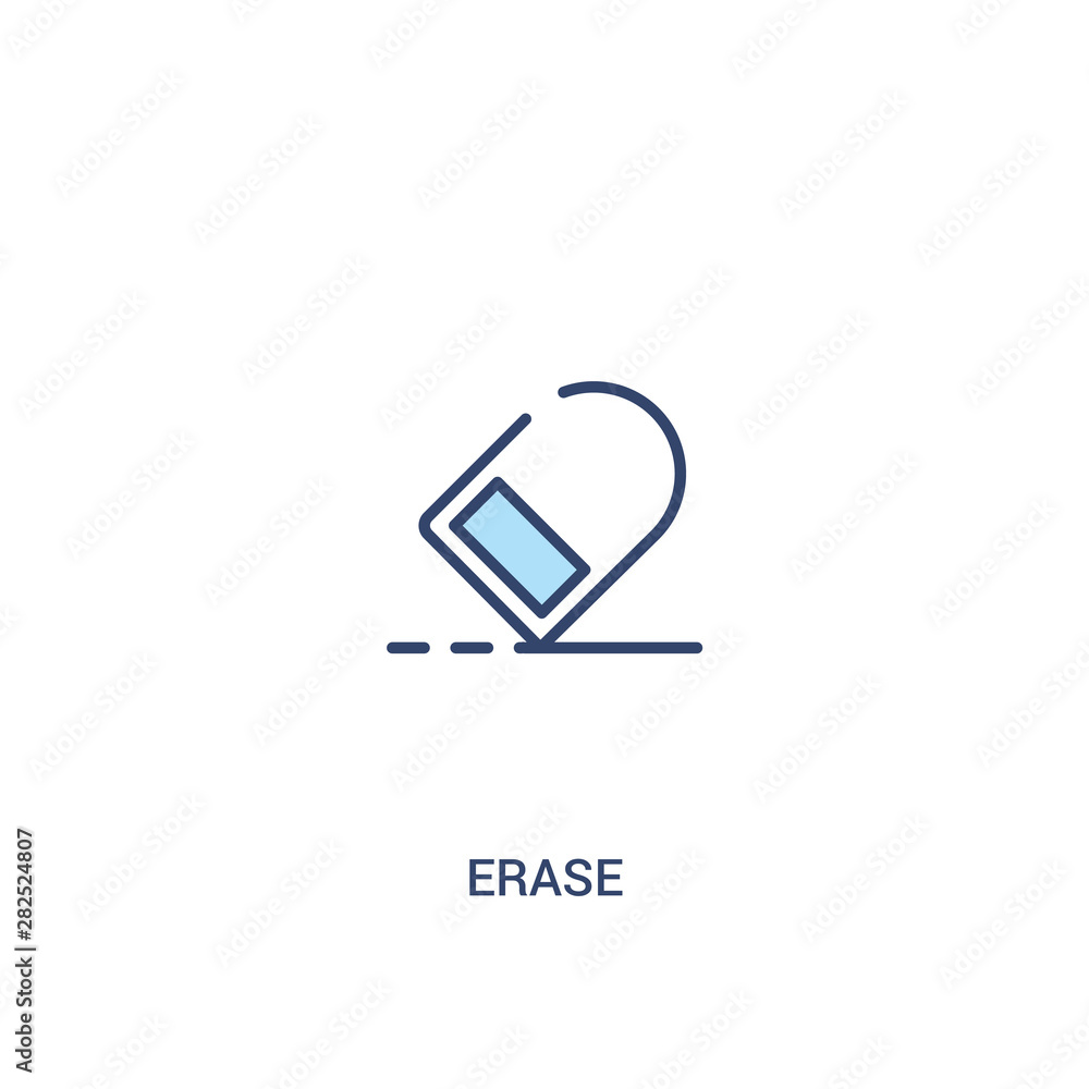 Poster erase concept 2 colored icon. simple line element illustration. outline blue erase symbol. can be us