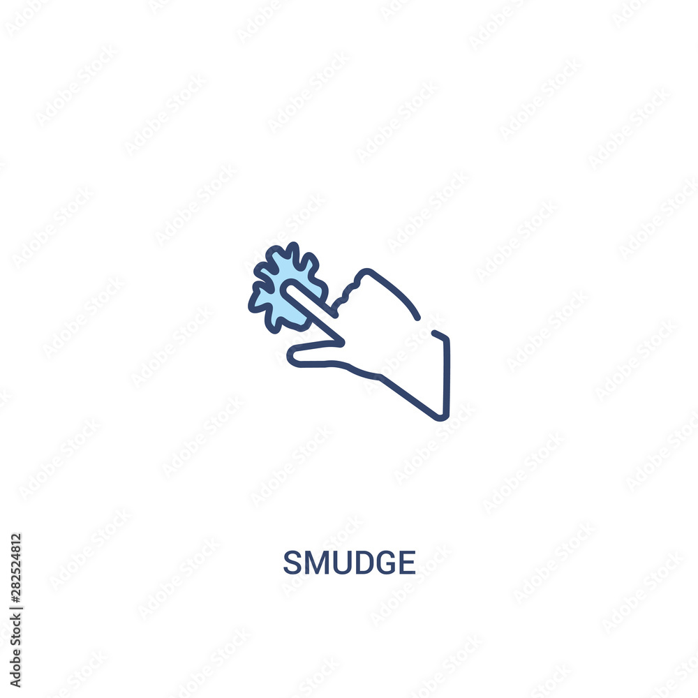 Poster smudge concept 2 colored icon. simple line element illustration. outline blue smudge symbol. can be 