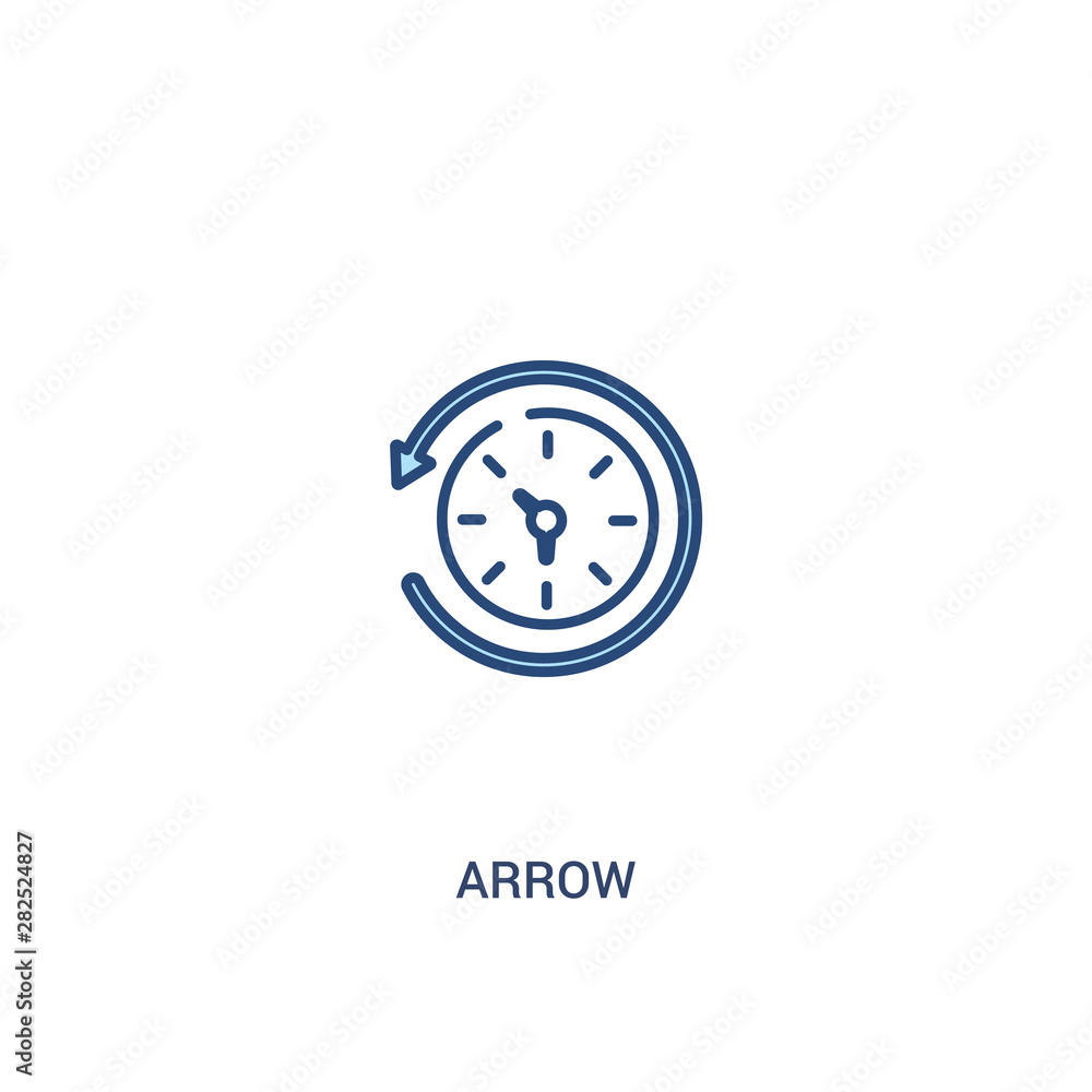 Poster arrow concept 2 colored icon. simple line element illustration. outline blue arrow symbol. can be us