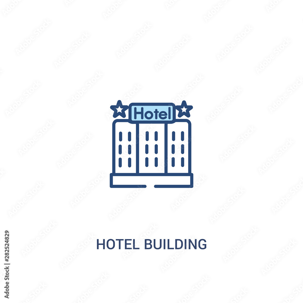 Aufkleber hotel building concept 2 colored icon. simple line element illustration. outline blue hotel building