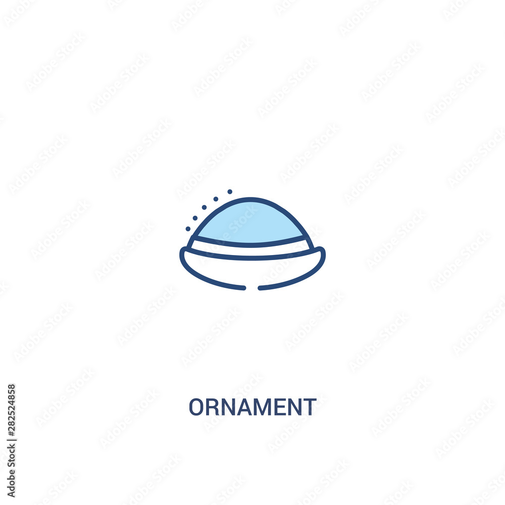 Poster ornament concept 2 colored icon. simple line element illustration. outline blue ornament symbol. can