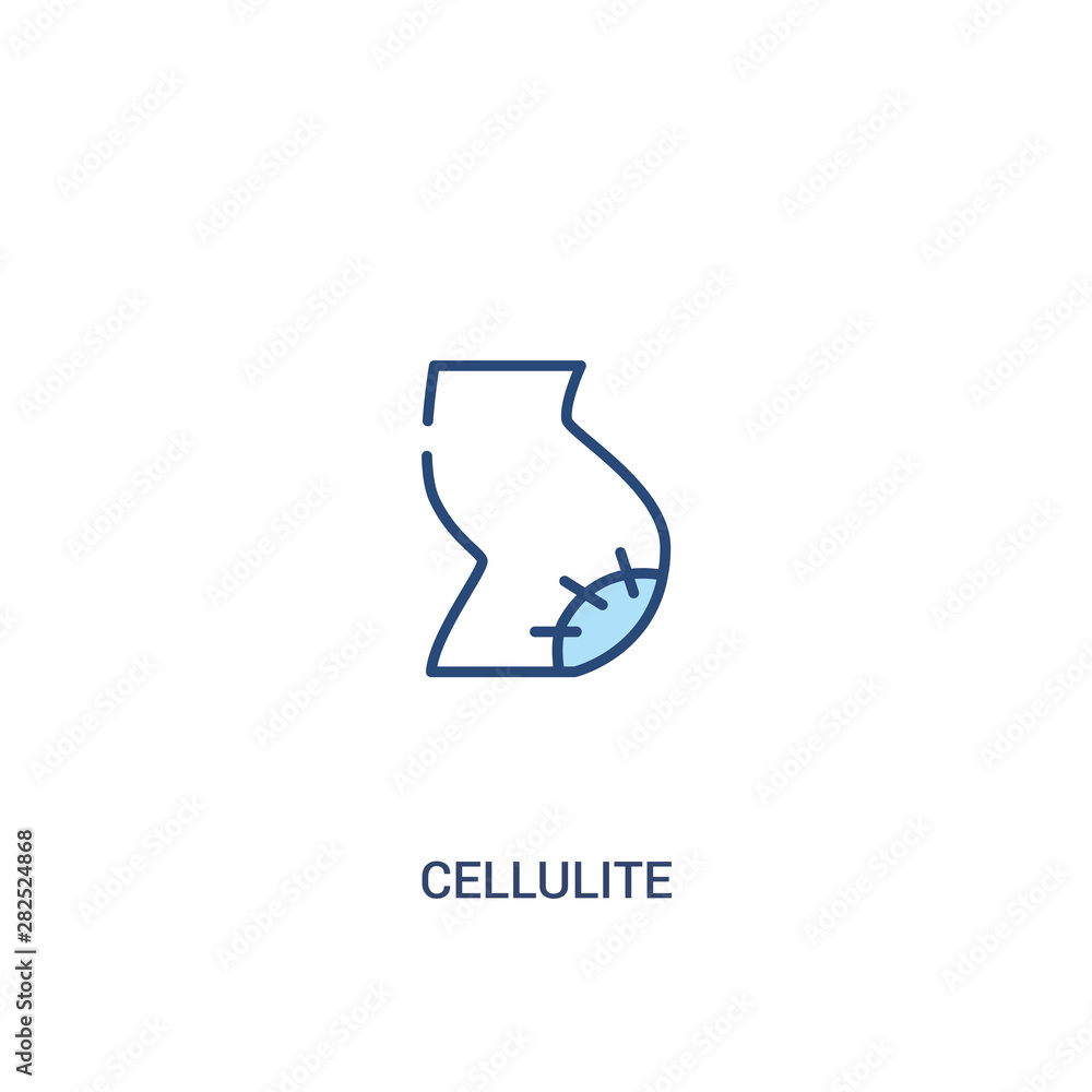 Aufkleber cellulite concept 2 colored icon. simple line element illustration. outline blue cellulite symbol. c