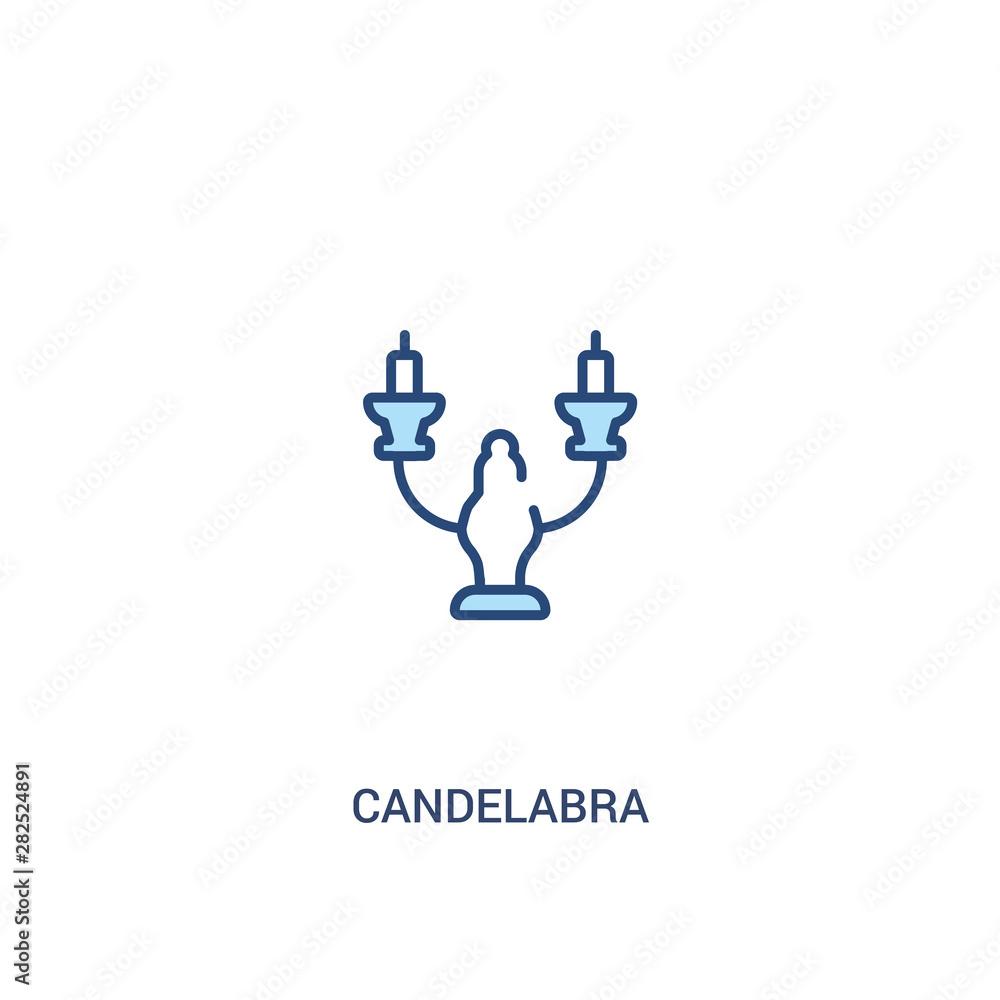 Aufkleber candelabra concept 2 colored icon. simple line element illustration. outline blue candelabra symbol.