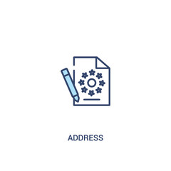 address concept 2 colored icon. simple line element illustration. outline blue address symbol. can be used for web and mobile ui/ux.