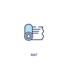 mat concept 2 colored icon. simple line element illustration. outline blue mat symbol. can be used for web and mobile ui/ux.