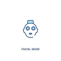 facial mask concept 2 colored icon. simple line element illustration. outline blue facial mask symbol. can be used for web and mobile ui/ux.