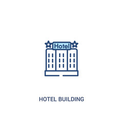Fototapeta premium hotel building concept 2 colored icon. simple line element illustration. outline blue hotel building symbol. can be used for web and mobile ui/ux.