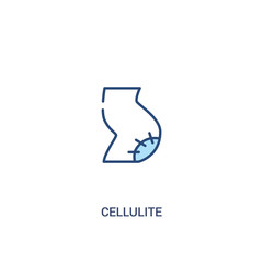 cellulite concept 2 colored icon. simple line element illustration. outline blue cellulite symbol. can be used for web and mobile ui/ux.